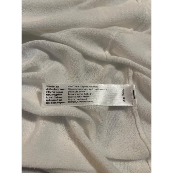 Eileen Fisher women’s XL Open Front long semi-sheer lightweight White Cardigan - Picture 4 of 9